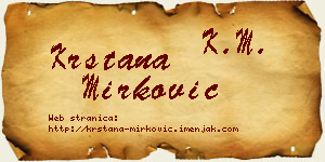 Krstana Mirković vizit kartica